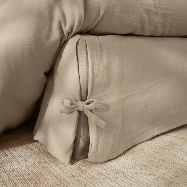 Cache-sommier Gaze de coton (140 x 190 cm) Ga�a Ficelle