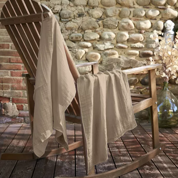 Set di 2 strofinacci garza di cotone (50 x 70 cm) Ga�a Marrone corda