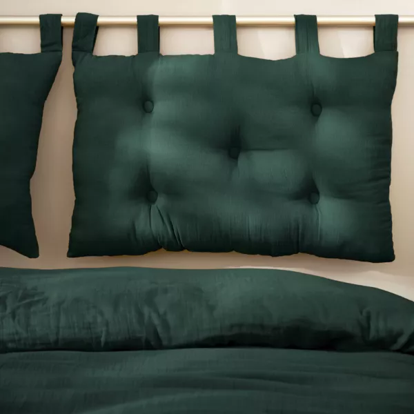 Testiera letto con cuscino garza di cotone (80 x 50 cm) Gaļa Verde abete