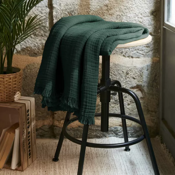 Manta de gasa de algod�n (130 x 160 cm) Ga�a Verde Pino