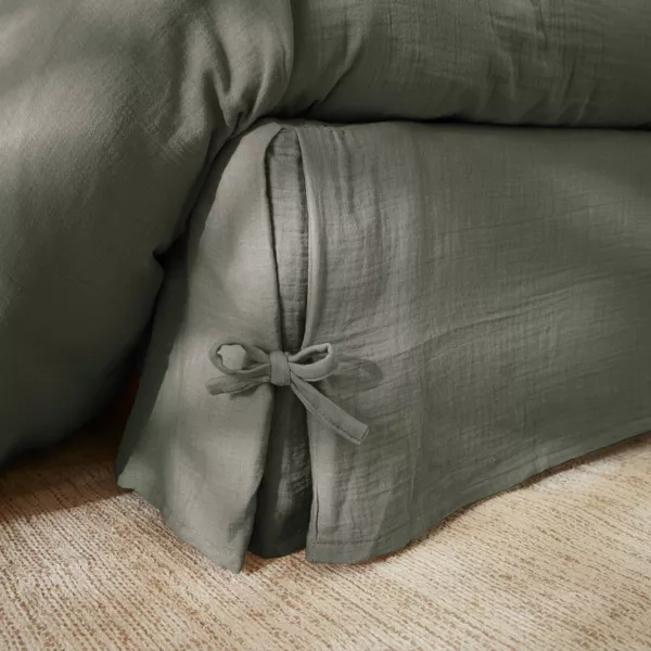 Boxspring hoes Katoengaas (160 x 200 cm) Ga�a Rozemarijngroen