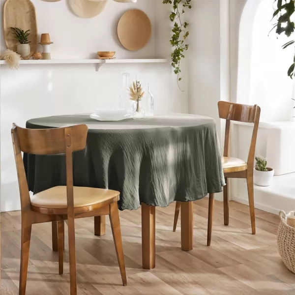 Rund dug i bomuldsgaze (180 cm) Gaïa Rosmarin Grøn