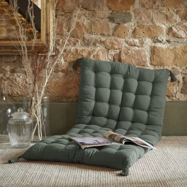Materassino da pavimento garza di cotone (60 x 120 cm) Gaīa Verde rosmarino