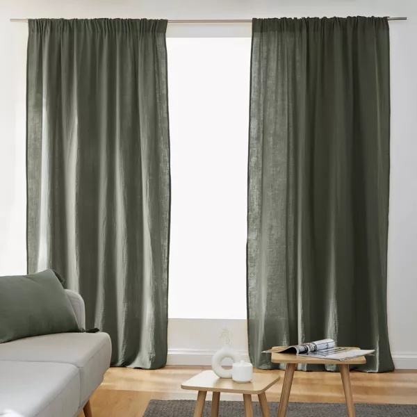 Tenda in  garza di cotone a passanti nascosti (180 x 240 cm) Ga�a Verde rosmarino