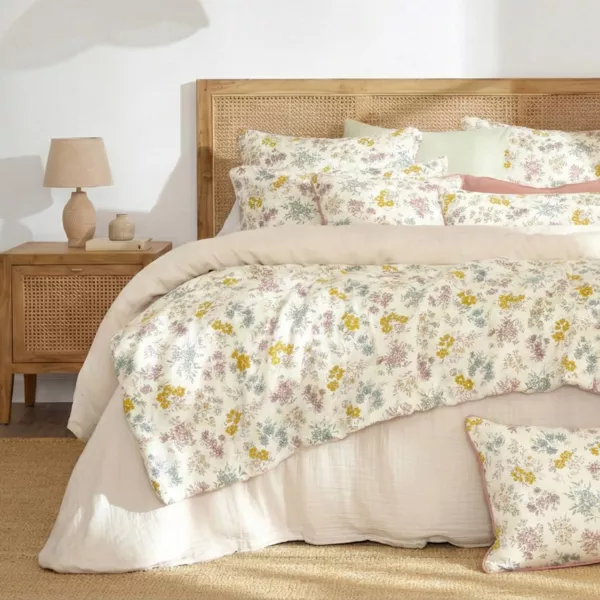 Edredon en gaze de coton (90 x 200 cm) Ga�a Aquarelle Multicolore