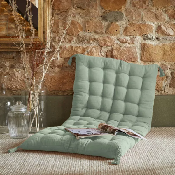Materassino da pavimento garza di cotone (60 x 120 cm) Gaia Verde eucalipto