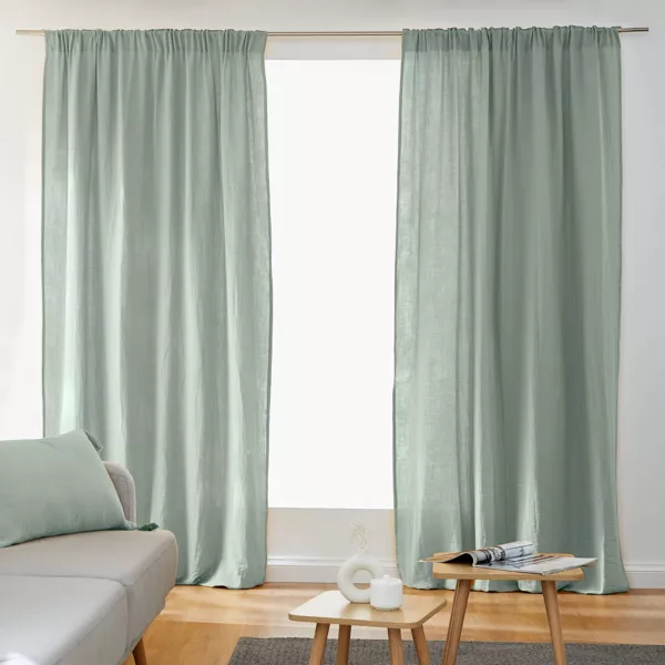 Tenda in  garza di cotone a passanti nascosti (180 x 240 cm) Ga�a Verde eucalypto