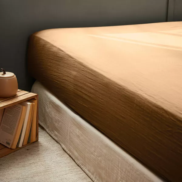 Lenzuolo con angoli garza di cotone (140 x 200 cm) Ga�a Camel