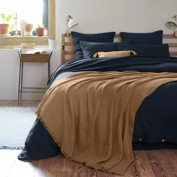 Musselin-Plaid (180 x 220 cm) Ga�a Camel