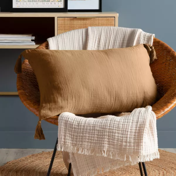 Coj�n rectangular en gasa de algod�n (40 x 60 cm) Ga�a Camel