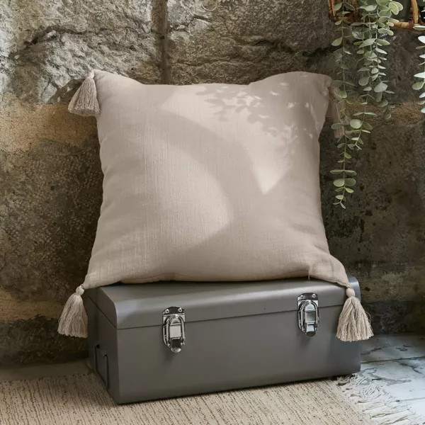 Quadratisches Musselin-Kissen (40 x 40 cm) Ga�a Beige
