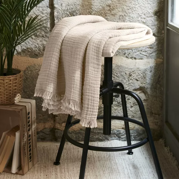 Plaid garza di cotone (160 cm) Ga�a Beige pampa