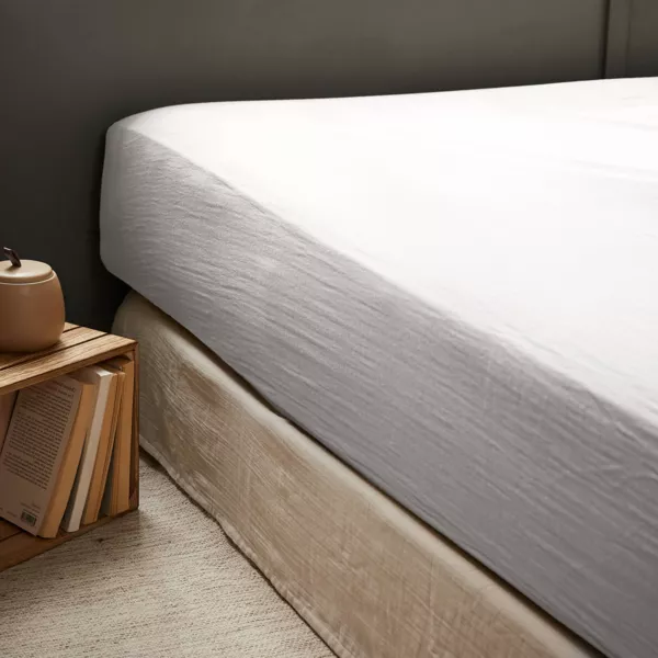 Drap housse gaze de coton (90 x 200 cm) Ga�a Gris nuage