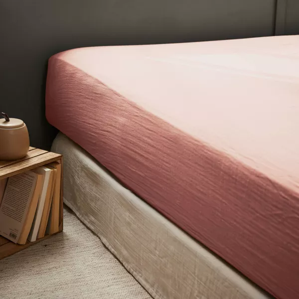 Lenzuolo con angoli di cotone (140 x 200 cm) Ga�a Rosa pesca