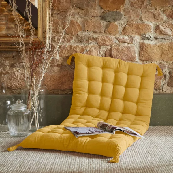 Colchoneta de suelo en gaza de algod�n (60 x 120 cm) Ga�a Amarillo azafr�n