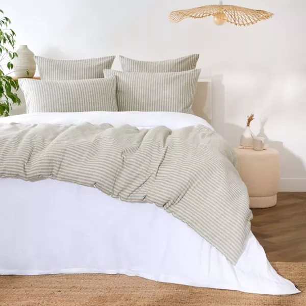 Wende-Bettdecke aus strukturierte Baumwolle und Perkal (90 x 220 cm) Alice Gr�n