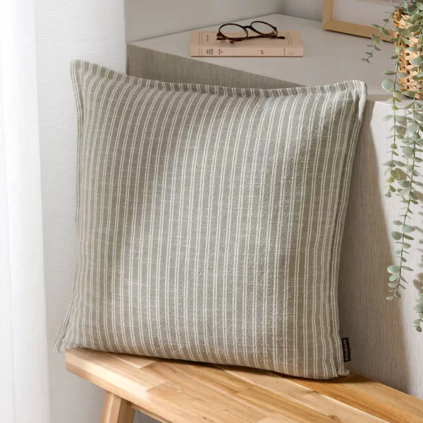 Coussin carr� coton textur� (50 x 50 cm) Alice Vert