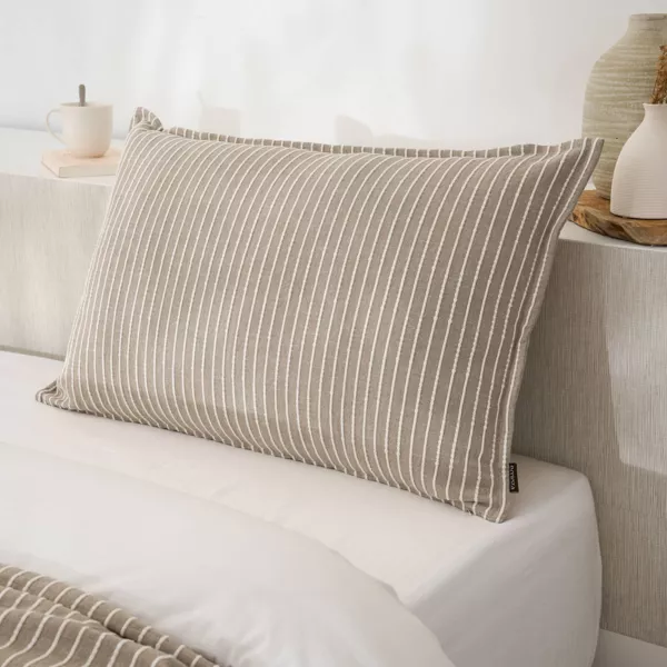 Coussin rectangulaire coton textur� (50 x 80 cm) Alice Ecru