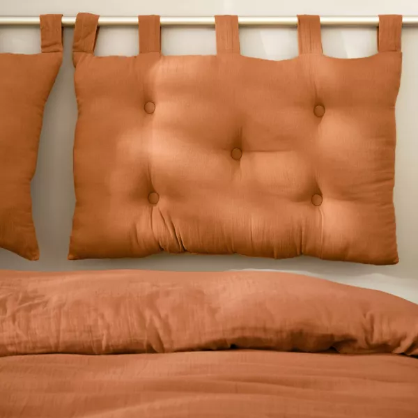 Testiera letto cuscino garza di cotone (80 x 50 cm) Gaļa Albicocca