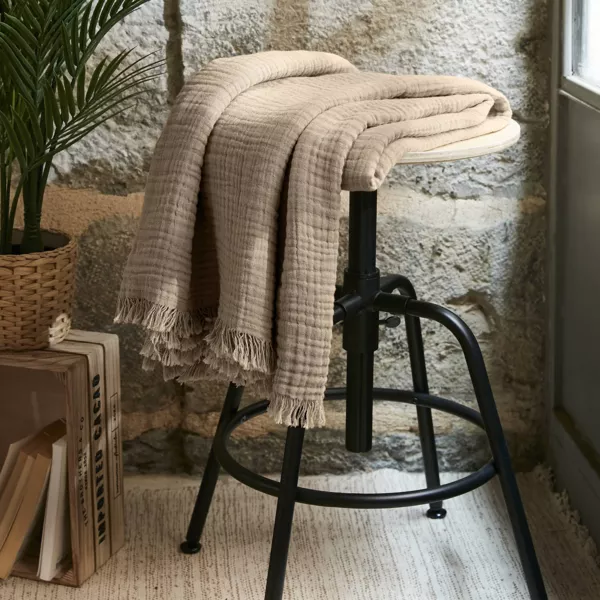 Manta de  gasa de algod�n (130 x 160 cm) Ga�a Beige pampa