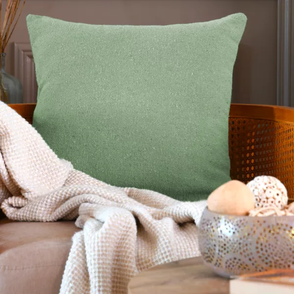 Coussin carr� (45 x 45 cm) Monaco Vert sauge