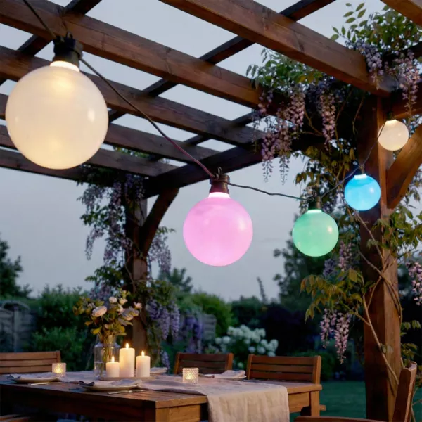 Guirlande lumineuse de jardin connectable 10 Globes LED (4,5 m) Garden fiesta Multicolore