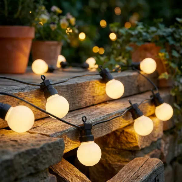 Guirlande lumineuse de jardin solaire 10 LED (4,5 m) Guinguette estivale Noir
