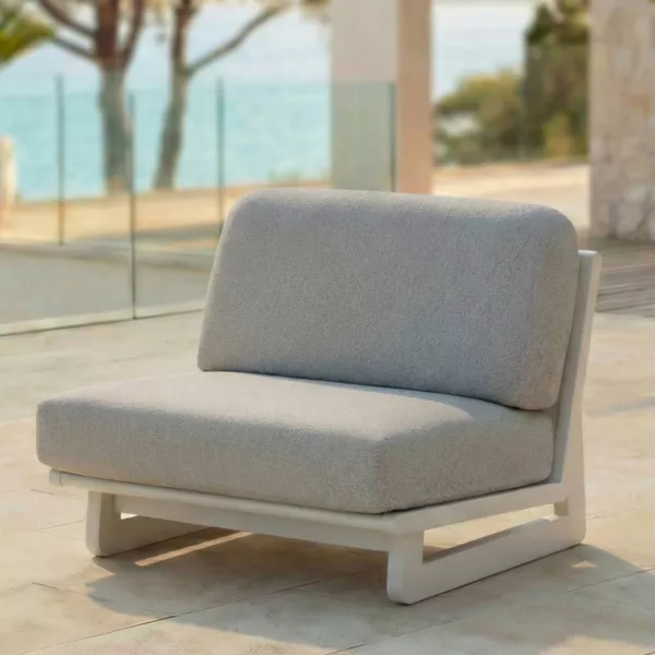 Fauteuil de jardin en aluminium Long Beach Blanc cendr� et gris clair