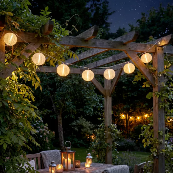 Luminaria esterna 20 LED (9,5 m) Lanterne cinesi Bianco