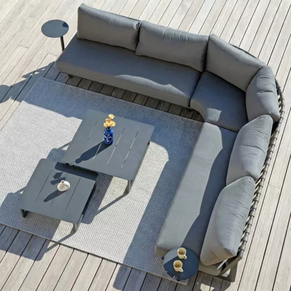 Ecksofa-Gartenm�belset aus Aluminium f�r 5 Personen Long Beach Anthrazitgrau