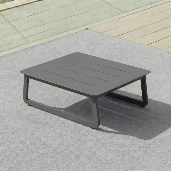 Table basse de jardin carr�e en alumininum (85 x 85 cm) Long Beach Gris anthracite