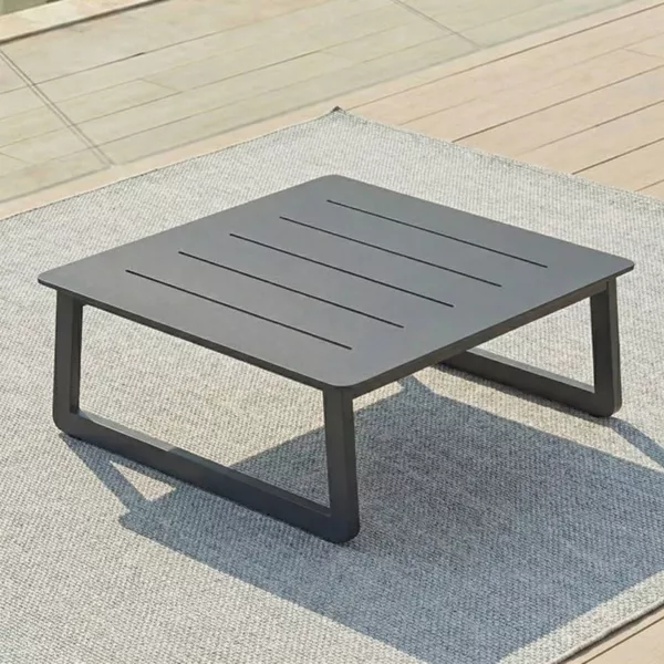 Tavolino da giardino quadrato in alluminio (70 x 70 cm) Long Beach Grigio antracite