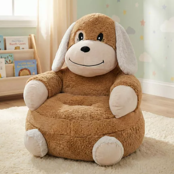 Puf infantil perro (45 x 45 cm) Pitou Albaricoque