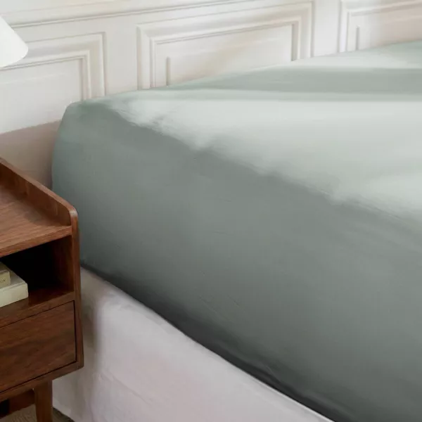 Lenzuolo sotto con angoli in percalle di cotone (90 x 190 cm) Diane Blu C�ladon