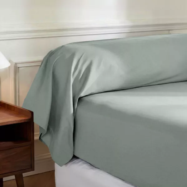 Federa per cuscino a rullo in percalle di cotone (L185 cm) Diane Blu C�ladon