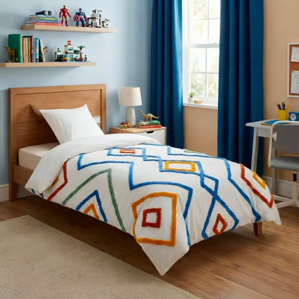 Housse de couette et une taie enfant coton (140 x 200 cm) Marrakech Multicolore