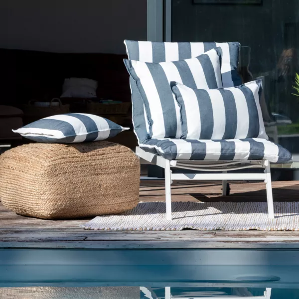 Copertura per cuscino prendisole idrorepellente (190 x 70 cm) Noa Blu mezzanotte