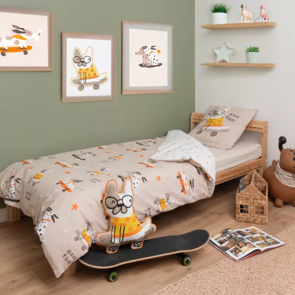 Housse de couette enfant et une taie coton (140 x 200 cm) Isidore Multicolore