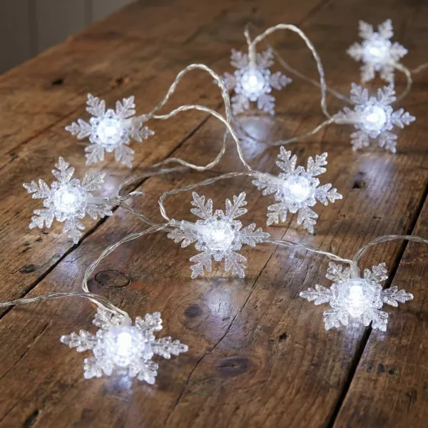 Lichterkette Schneeflocken  Kaltwei� 24 LEDs