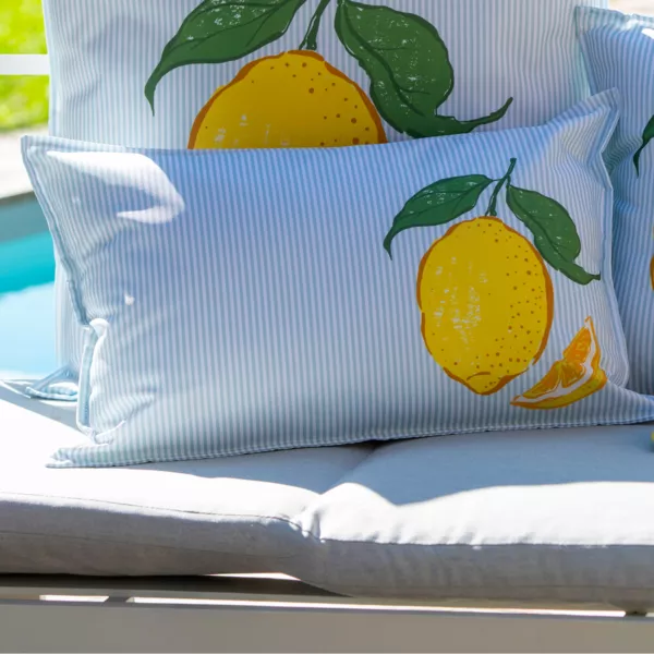 Housse de coussin ext�rieur rectangulaire d�perlante (40 x 60 cm) Capri Bleue