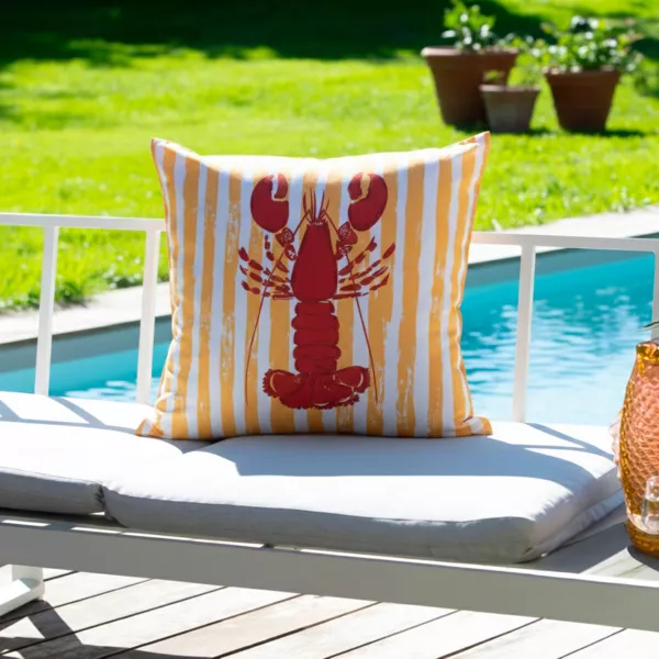 Housse de coussin ext�rieur carr�e d�perlante (60 x 60 cm) Omar Jaune