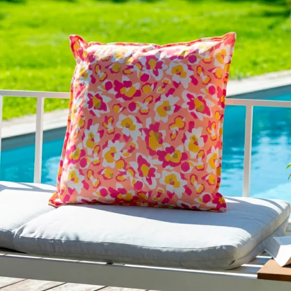 Housse de coussin ext�rieur carr�e d�perlante (60 x 60 cm) Paola Rose