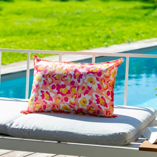Housse de coussin ext�rieur rectangulaire d�perlante (40 x 60 cm) Paola Rose