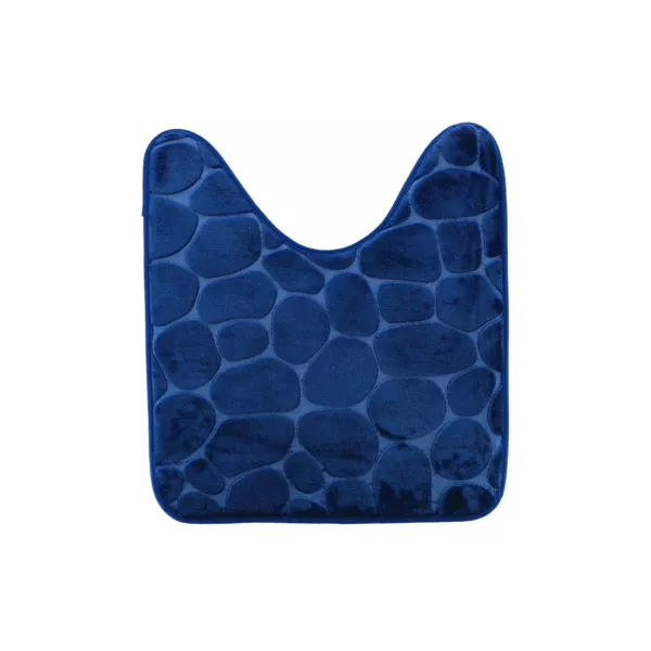 Tapis contour wc m�moire de forme (45 x 50 cm) Galeo Bleu marine