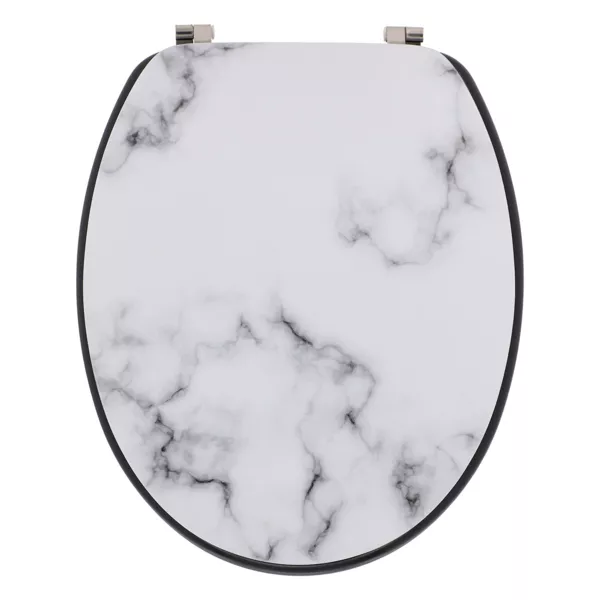 Toiletbril van hout met marmer effect 18 inch Sema Grijs