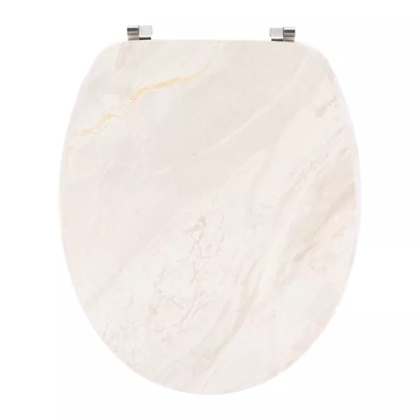 WC-Sitz aus Holz mit Marmor-Effekt 18 Zoll Lina Beige