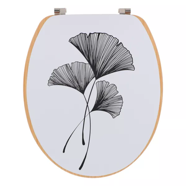 Toiletbril van hout 18 inch Zen gingko Wit