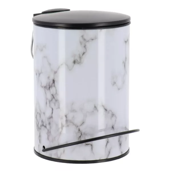Badm�lleimer aus Metall mit Soft-Close-Effekt Marmoroptik Sema Schwarz