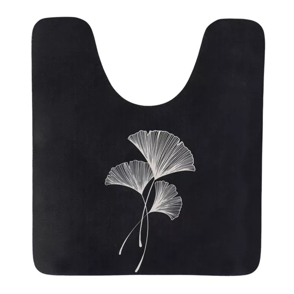 Rutschfester WC-Vorleger Zen Gingko Schwarz (45 x 50 cm)