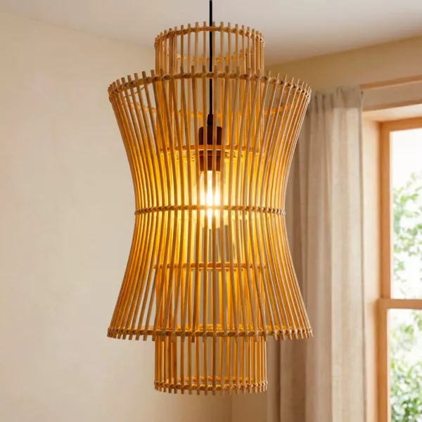 Lampada a sospensione in bamb� (H52 cm) Morok Naturale